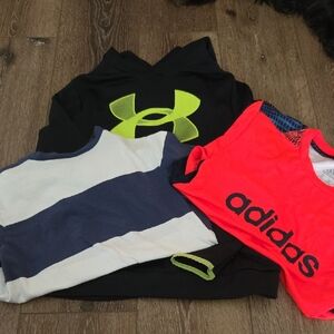 Adidas Kids Neon Pink T-Shirt with Black Logo